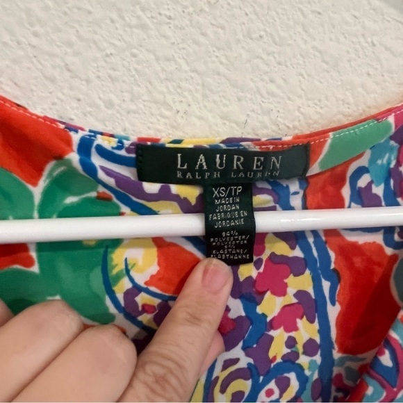 Lauren Ralph Lauren bright colored surplice front dress size xsmall - Picture 2 of 8